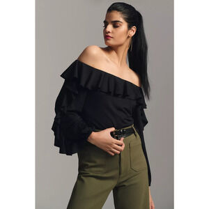 Anthropologie Off-The-Shoulder Ruffle Top - New XL